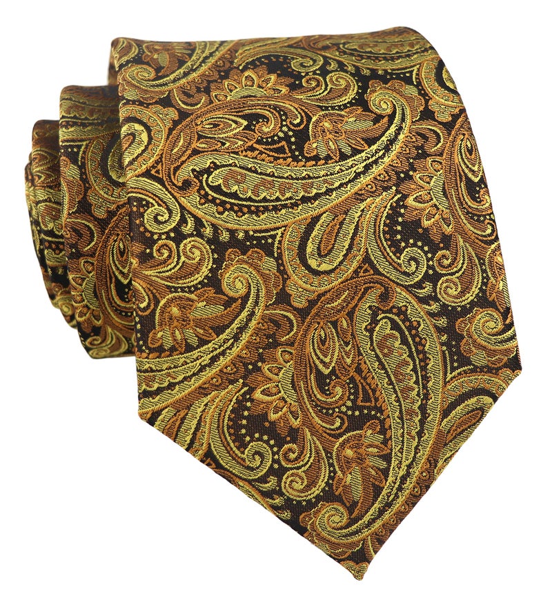 Secdtie Men's Handmade Silk Ties Fashion Bronze Autumn Designer Dance Nice Neckties - Image 1